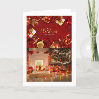 Cartão de Natal com uma mensagem quente e atencios