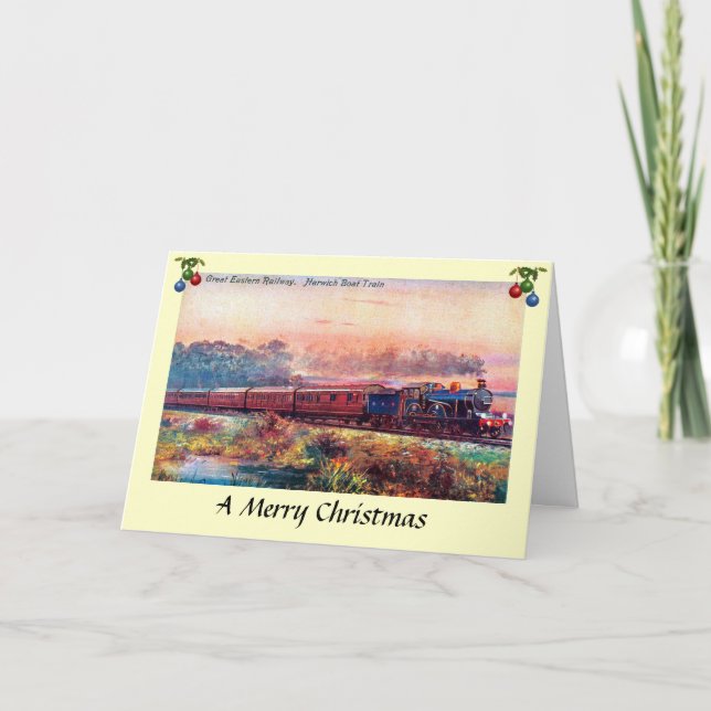 Cartão de Natal - Comboio de Barco Harwich (Frente)