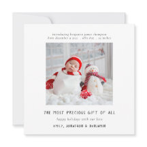 Cartão de Natal Contemporâneo de Nascimento de Fot