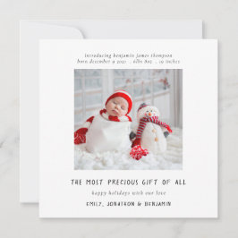 Cartão de Natal Contemporâneo de Nascimento de Fot