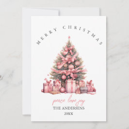 Cartão de Natal cor-de-água rosa