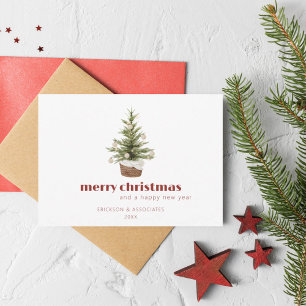 Cartão de Natal corporativo minimalista com logoti