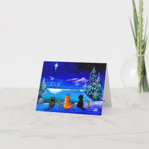 Cartão de Natal Cristão para Animais da Floresta