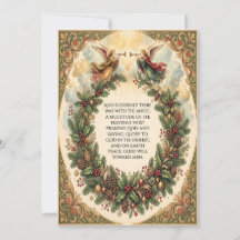 Cartão de Natal cristão tradicional em estilo vint