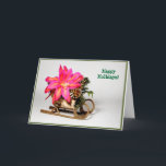 Cartão de Natal customizável de Epiphyllum<br><div class="desc">Que melhor maneira para que um jardineiro ávido diga,  boas festas" do que pndo uma flor do cacto em um trenó? Você pode mudar as mensagens a qualquer coisa que você deseja.</div>