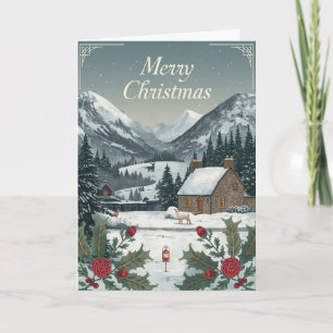 Cartão de Natal da Aldeia da Montanha Nevada