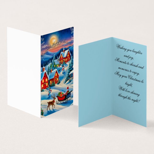 Cartão de Natal da aldeia de Natal (Interior e exterior)