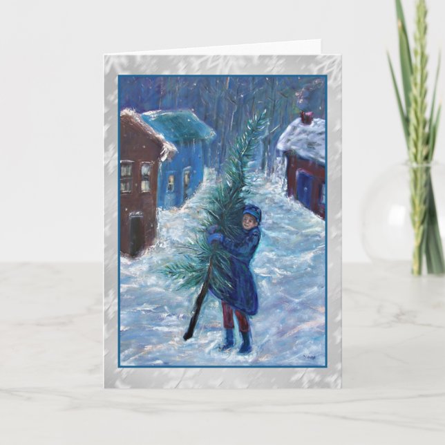 Cartão de Natal da arte do conto de Dicken (Frente)