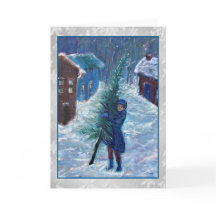 Cartão de Natal da arte do conto de Dicken