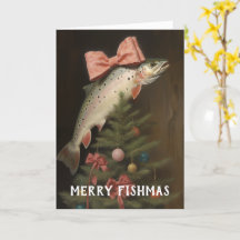 Cartão de Natal da Árvore de Fishmas