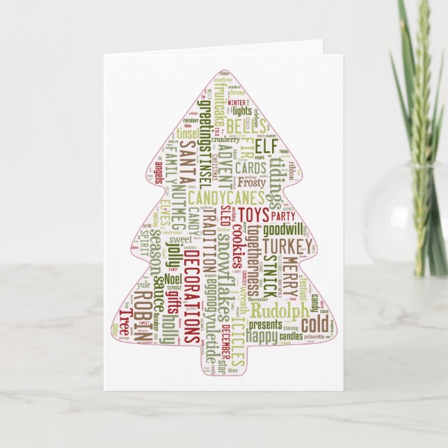 Cartão de Natal da árvore de Natal moderna (Frente)
