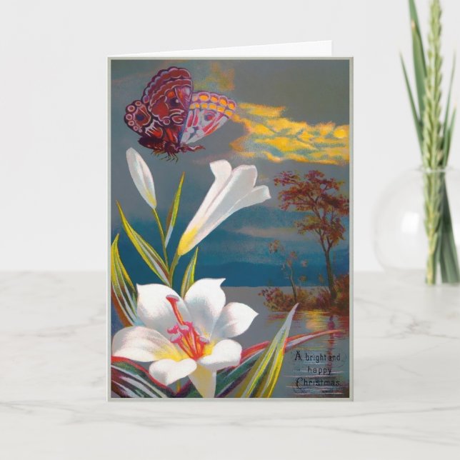 Cartão de Natal da Borboleta Vitoriana (Frente)