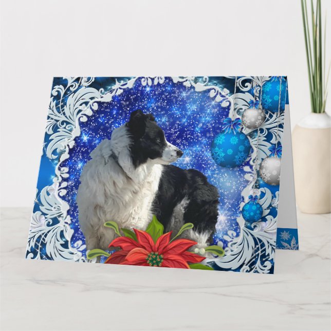 Cartão de Natal da Border Collie (Frente)