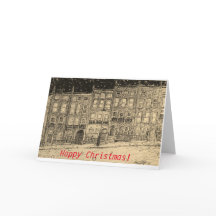 Cartão de Natal da cena nevado da rua