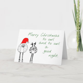 Cartão de Natal da coruja