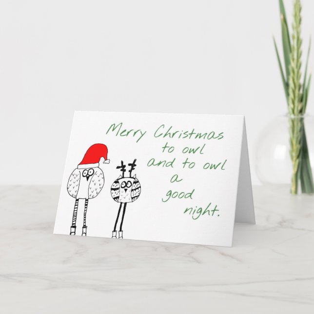 Cartão de Natal da coruja (Frente)