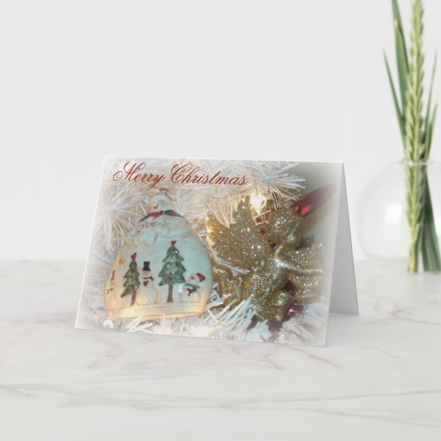 Cartão de Natal da faísca do anjo e do boneco de (Frente)