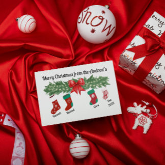 Cartão de Natal da Família - Anúncio do Bebê