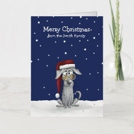 Cartão de Natal da Família Cachorro Engraçado