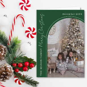 Cartão de Natal da Família com Foto em Arco Festiv