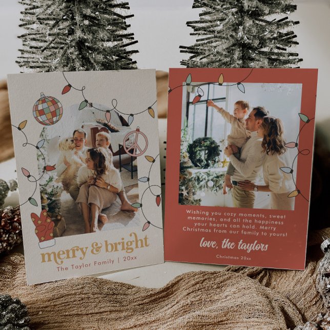 Cartão de Natal da Família de Fotos de Natal Retro (Criador carregado)