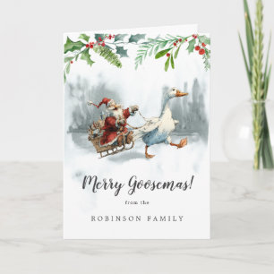 Cartão de Natal da Família Divertido Vintage Merry