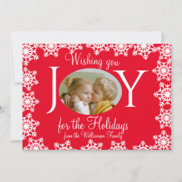 Cartão de Natal da Família Flocos de Neve Brancos