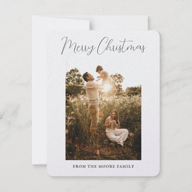 Cartão de Natal da Família Limpo e Moderno Minimal (Frente)