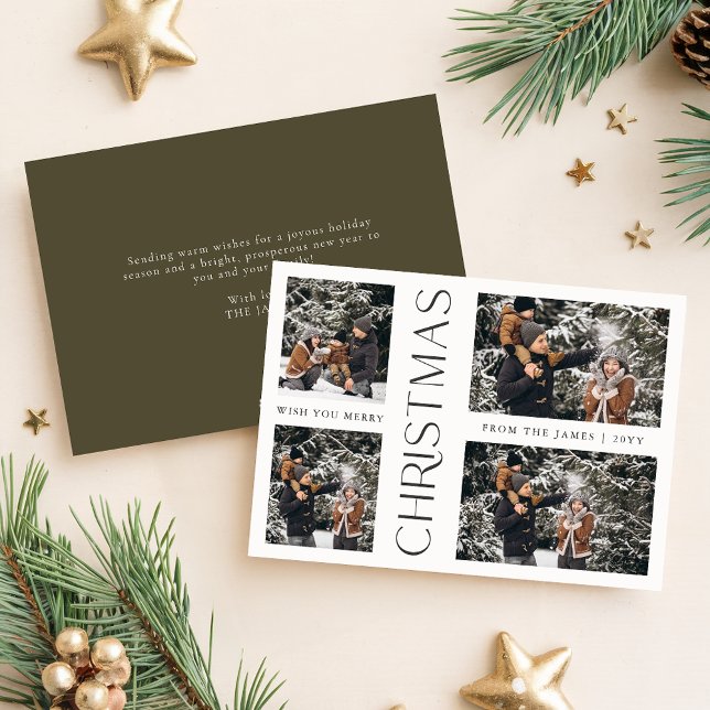 Cartão de Natal da Família Moderna Feliz Feriado (Criador carregado)