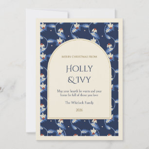 Cartão de Natal da Família Morris Holly Arbour