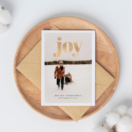 Cartão de Natal da Família Simples Elegante Dourad