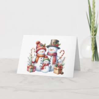Cartão de Natal da Família Snowman