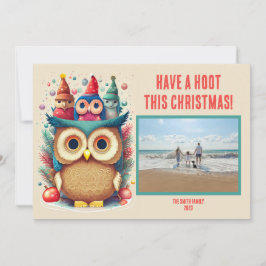 Cartão de Natal Da Família Whimsical Owl