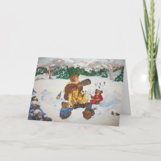 Cartão de Natal da fogueira