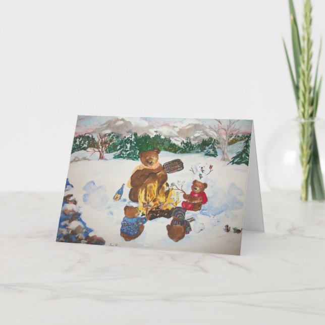 Cartão de Natal da fogueira (Frente)