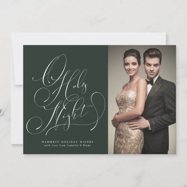 Cartão de Natal da Foto da Noite Santa (Frente)