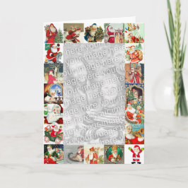 Cartão de Natal da foto de família de 25 Santa