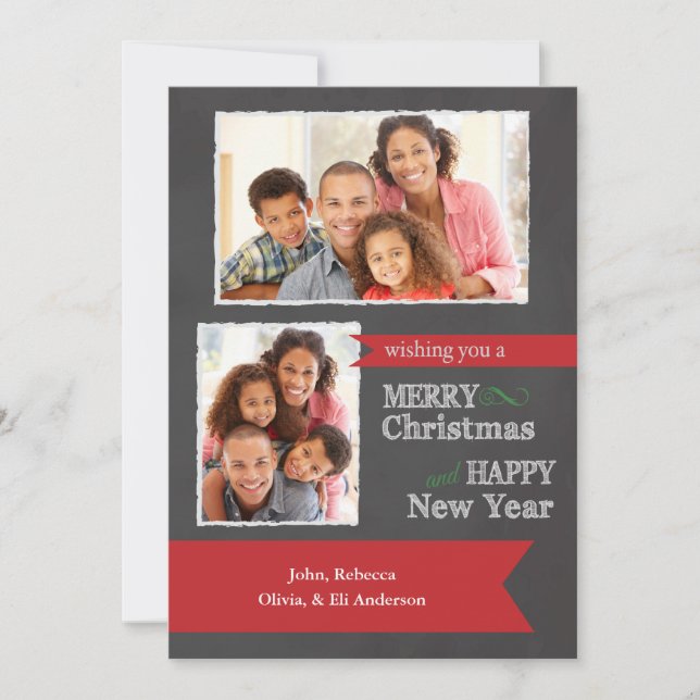 Cartão de Natal da foto do quadro do Feliz Natal (Frente)