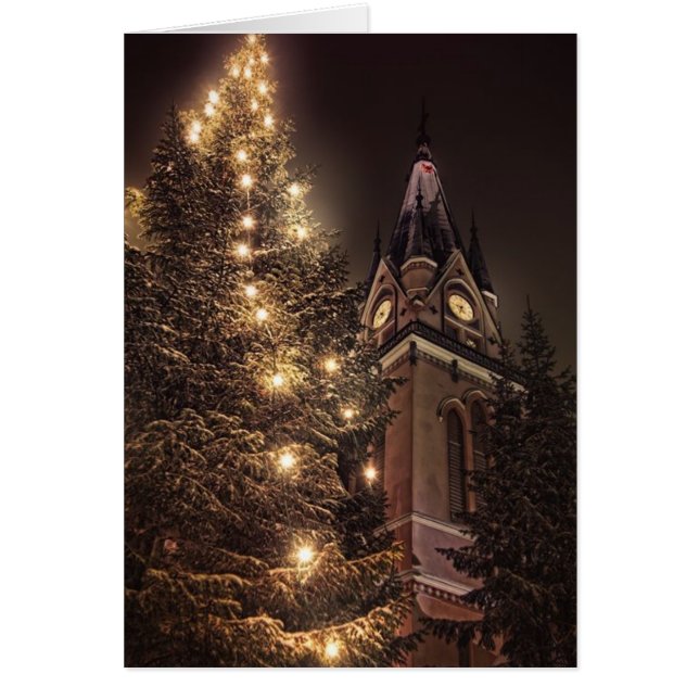 Cartão de Natal da igreja do Victorian (Frente)