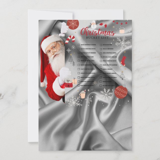 Cartão de Natal da Lista de baldes (Frente)