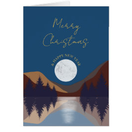 Cartão de Natal da Lua da Floresta abstrato