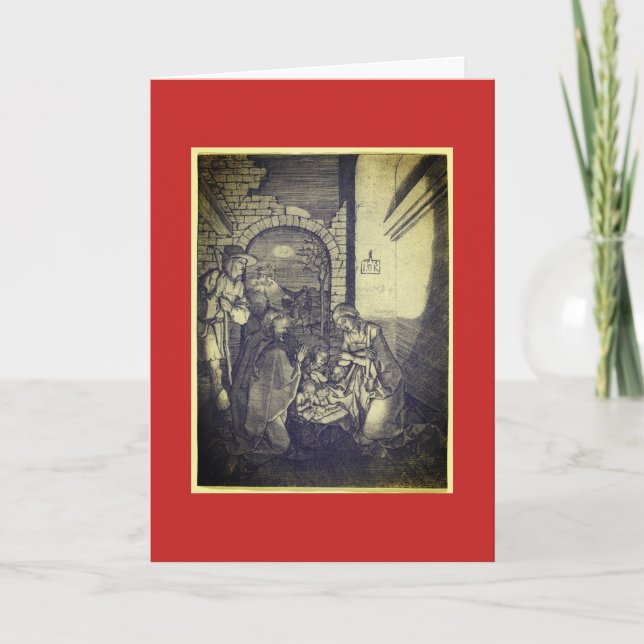 CARTÃO DE NATAL DA NATIVIDADE ALEMÃ "FROHE WEIHNAC (Frente)