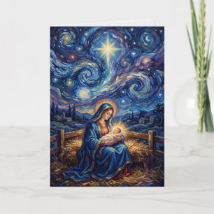 Cartão de Natal da Natividade de Maria e Jesus