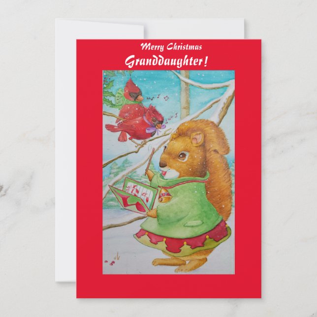 Cartão de Natal da neta doce (Frente)