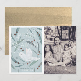 Cartão de Natal da Peace on Earth Dove Blue