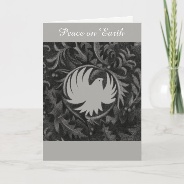 Cartão de Natal da pomba da paz do Morris-estilo (Frente)