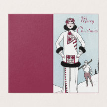 Cartão de Natal da Rainha da Neve em Art Nouveau F
