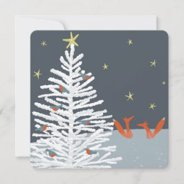 Cartão de Natal da Raposa e do Robin