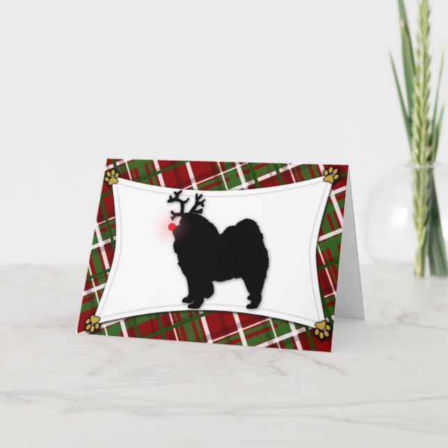 Cartão de Natal da rena da comida de comida (Frente)