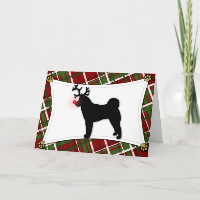 Cartão de Natal da rena de Akita (Frente)